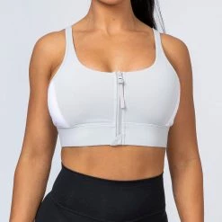 Muscle Nation Womens Locked & Loaded Bra - Grey/White