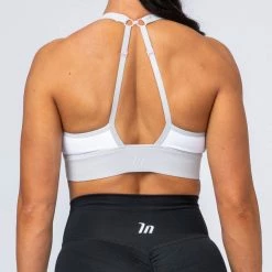 Muscle Nation Womens Locked & Loaded Bra - Grey/White
