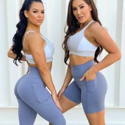 Muscle Nation Womens Locked & Loaded Bra - Grey/White