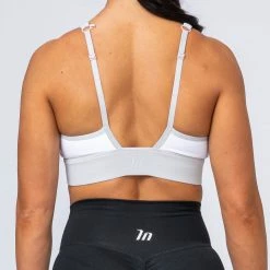 Muscle Nation Womens Locked & Loaded Bra - Grey/White