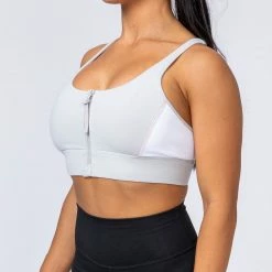 Muscle Nation Womens Locked & Loaded Bra - Grey/White