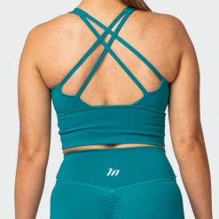 Hot Sale 😍 Muscle Nation Long Line Bra - Teal Featured ✨ 10 Muscle Nation Long Line Bra - Teal Featured