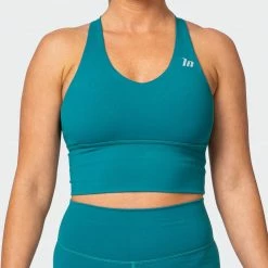 Hot Sale 😍 Muscle Nation Long Line Bra - Teal Featured ✨ 11 Muscle Nation Long Line Bra - Teal Featured