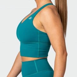 Hot Sale 😍 Muscle Nation Long Line Bra - Teal Featured ✨ 15 Muscle Nation Long Line Bra - Teal Featured
