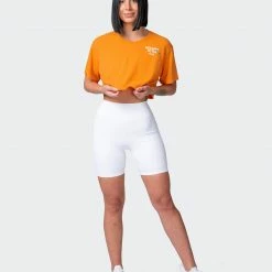 Muscle Nation Welcome To The Club MN Club Cropped Vintage Tee - Washed Fireball