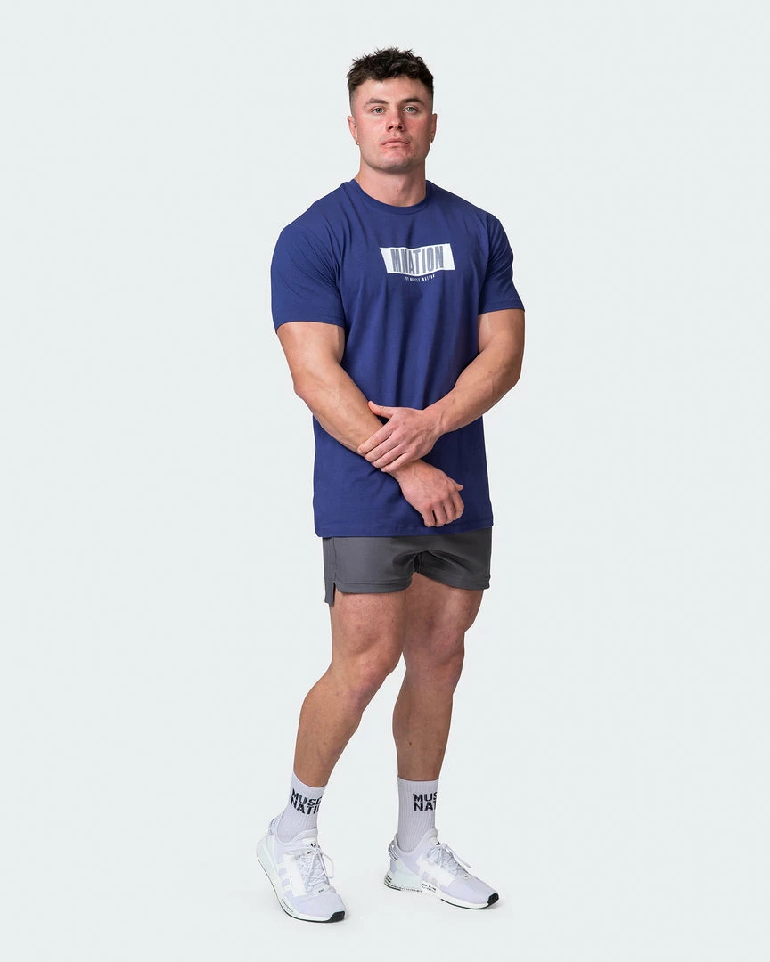 Cheapest 😉 Muscle Nation Welcome To The Club Slash Tee - Dark Cobalt 😉 9 Muscle Nation Welcome To The Club Slash Tee - Dark Cobalt