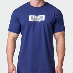 Muscle Nation Welcome To The Club Slash Tee - Dark Cobalt