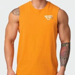 Muscle Nation Mens MN Squad Vintage Tank - Washed Fireball Welcome To The Club