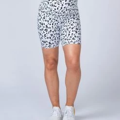 Muscle Nation Maternity Bike Shorts - Snow Leopard