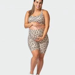 Muscle Nation 30% EOFY SALE Maternity Everyday Bike Short - Cheetah Print