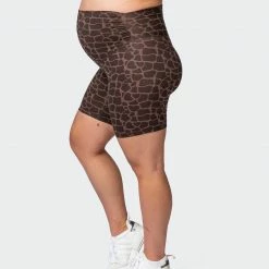 Muscle Nation Maternity Everyday Bike Short - Tonal Giraffe Print 30% EOFY SALE