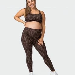 Muscle Nation Maternity Everyday Leggings - Tonal Giraffe Print 30% EOFY SALE