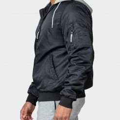 Muscle Nation Mens Bomber Jacket - Black Athletica