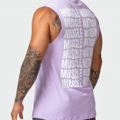 Muscle Nation Box Wave Tank - Royal Lavender Mens