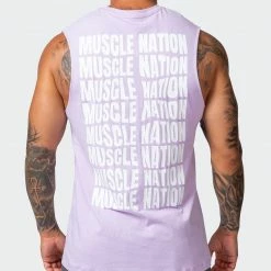 Muscle Nation Box Wave Tank - Royal Lavender Mens