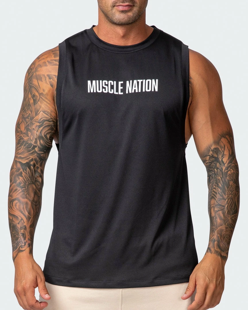 Budget 🥰 Muscle Nation Burly Training Tank - Black Mens 😀 4 Muscle Nation Burly Training Tank - Black Mens