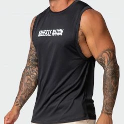 Budget 🥰 Muscle Nation Burly Training Tank - Black Mens 😀 11 Muscle Nation Burly Training Tank - Black Mens