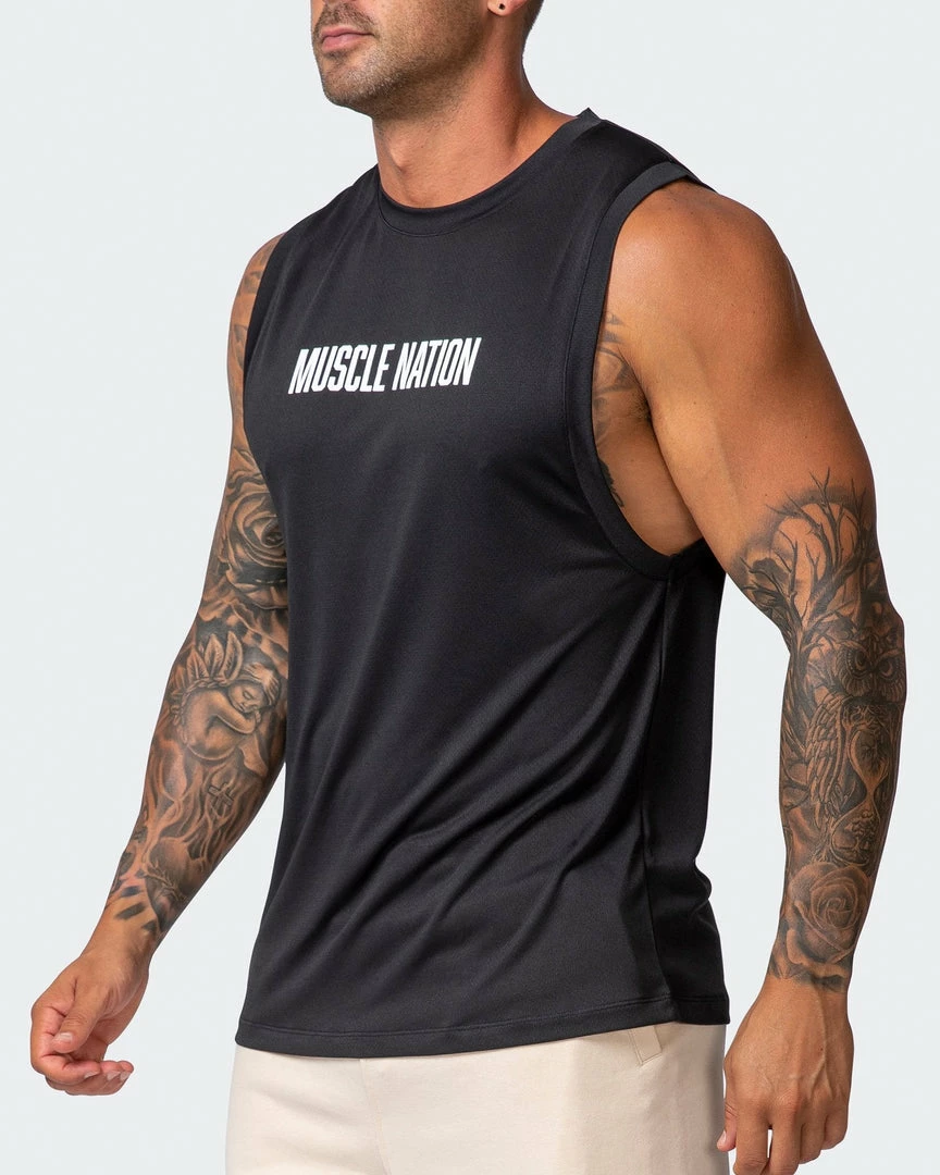 Budget 🥰 Muscle Nation Burly Training Tank - Black Mens 😀 5 Muscle Nation Burly Training Tank - Black Mens
