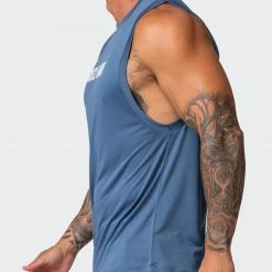 Muscle Nation Mens Burly Training Tank - Denim Blue