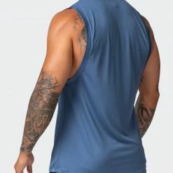 Muscle Nation Mens Burly Training Tank - Denim Blue