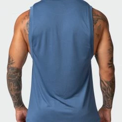 Muscle Nation Mens Burly Training Tank - Denim Blue