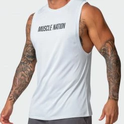 Muscle Nation Burly Training Tank - Light Grey Mens