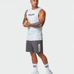 Muscle Nation Burly Training Tank - Light Grey Mens