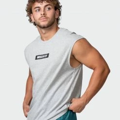 Muscle Nation 30% EOFY SALE Sleeveless Tee - Light Grey Marl