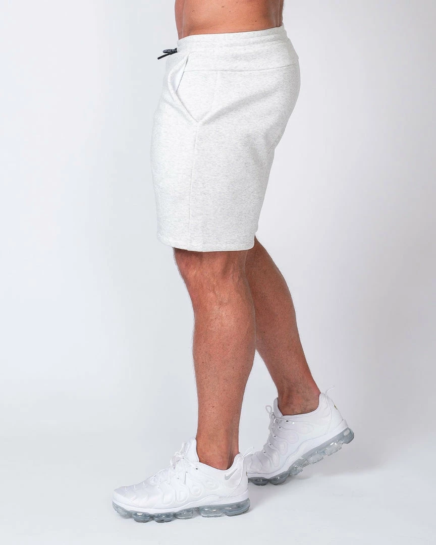 Promo 🧨 Muscle Nation Mens Casual Shorts - White Marl ❤️ 4 Muscle Nation Mens Casual Shorts - White Marl