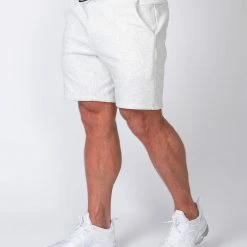 Promo 🧨 Muscle Nation Mens Casual Shorts - White Marl ❤️ 10 Muscle Nation Mens Casual Shorts - White Marl