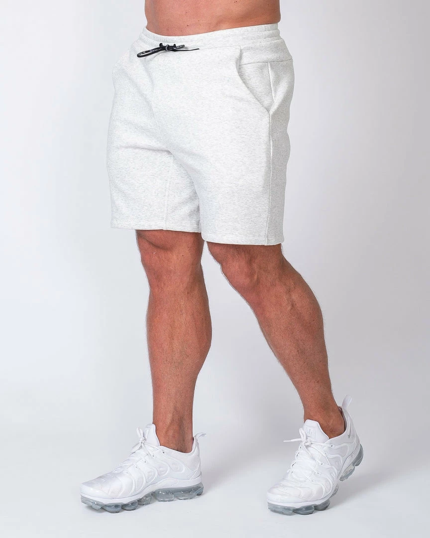Promo 🧨 Muscle Nation Mens Casual Shorts - White Marl ❤️ 5 Muscle Nation Mens Casual Shorts - White Marl