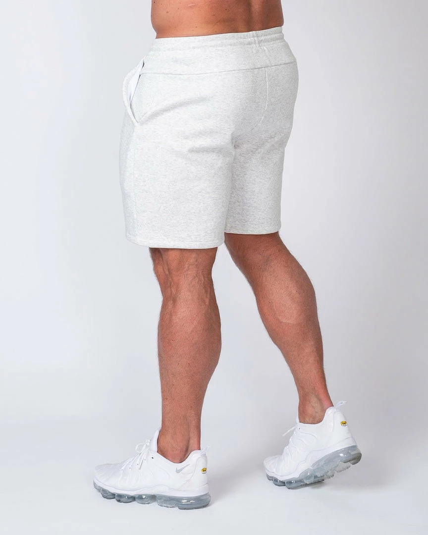Promo 🧨 Muscle Nation Mens Casual Shorts - White Marl ❤️ 8 Muscle Nation Mens Casual Shorts - White Marl