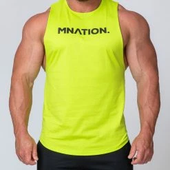 Muscle Nation Drop Arm Tank - Acid Lime Mens