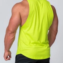 Muscle Nation Drop Arm Tank - Acid Lime Mens