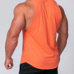 Muscle Nation Mens Drop Arm Tank - Hot Coral