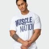 Muscle Nation Duo Branded Tee - White Marl In The Limelight