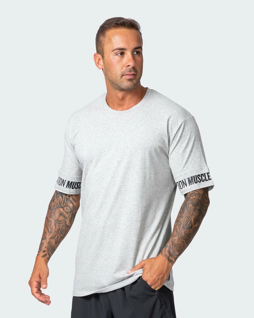 Budget ๐ Muscle Nation Exceptional Dual Tee - Light Grey Marl ๐ฅ 3 Muscle Nation Exceptional Dual Tee - Light Grey Marl