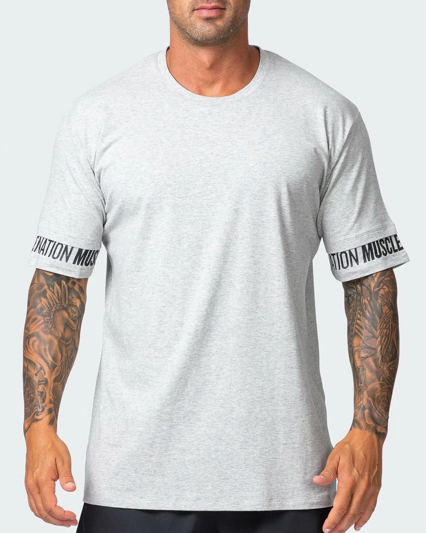 Budget ๐ Muscle Nation Exceptional Dual Tee - Light Grey Marl ๐ฅ 4 Muscle Nation Exceptional Dual Tee - Light Grey Marl