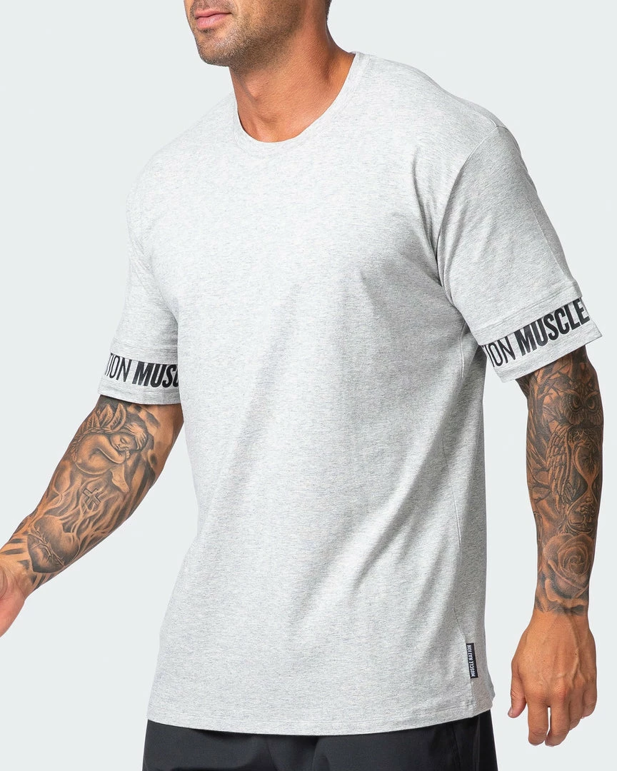Budget ๐ Muscle Nation Exceptional Dual Tee - Light Grey Marl ๐ฅ 5 Muscle Nation Exceptional Dual Tee - Light Grey Marl