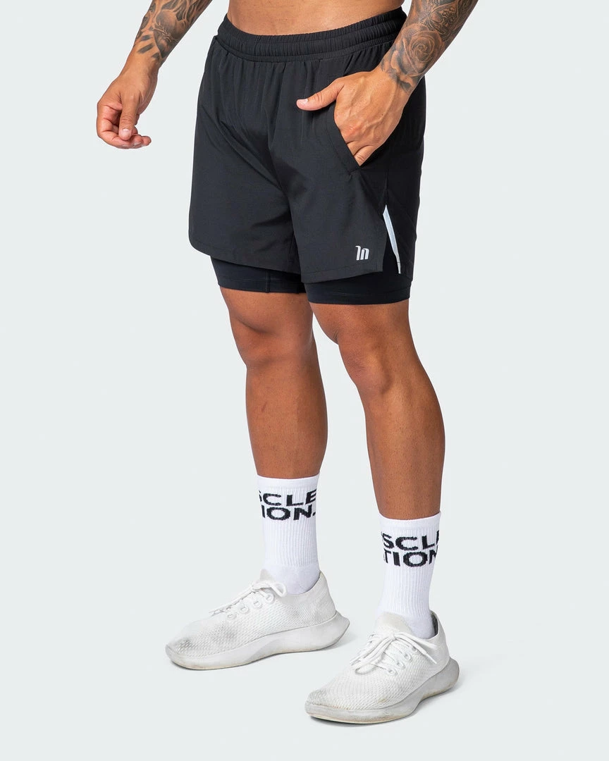 Budget โค๏ธ Muscle Nation Max Distance Shorts - Black ๐ 3 Muscle Nation Max Distance Shorts - Black