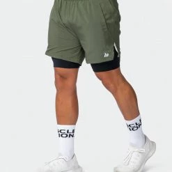 Muscle Nation Max Distance Shorts - Dark Khaki 30% EOFY SALE