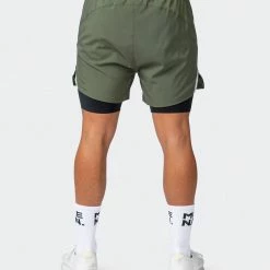 Muscle Nation Max Distance Shorts - Dark Khaki 30% EOFY SALE
