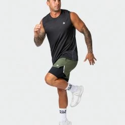Muscle Nation Max Distance Shorts - Dark Khaki 30% EOFY SALE