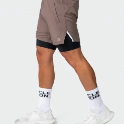 Muscle Nation Max Distance Shorts - Dark Taupe
