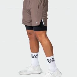 Muscle Nation Max Distance Shorts - Dark Taupe