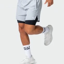 Muscle Nation Max Distance Shorts - Quiet Grey