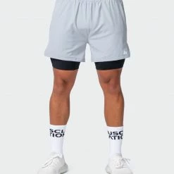 Muscle Nation Max Distance Shorts - Quiet Grey