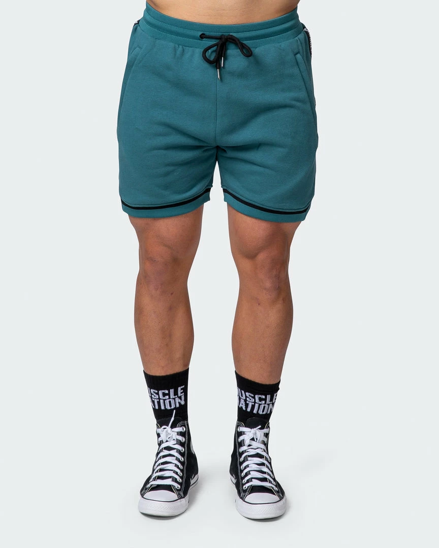Flash Sale 💯 Muscle Nation 30% EOFY SALE MVP 5" 🏀 Basketball Shorts - Deep Teal 💯 4 Muscle Nation 30% EOFY SALE MVP 5" Basketball Shorts - Deep Teal