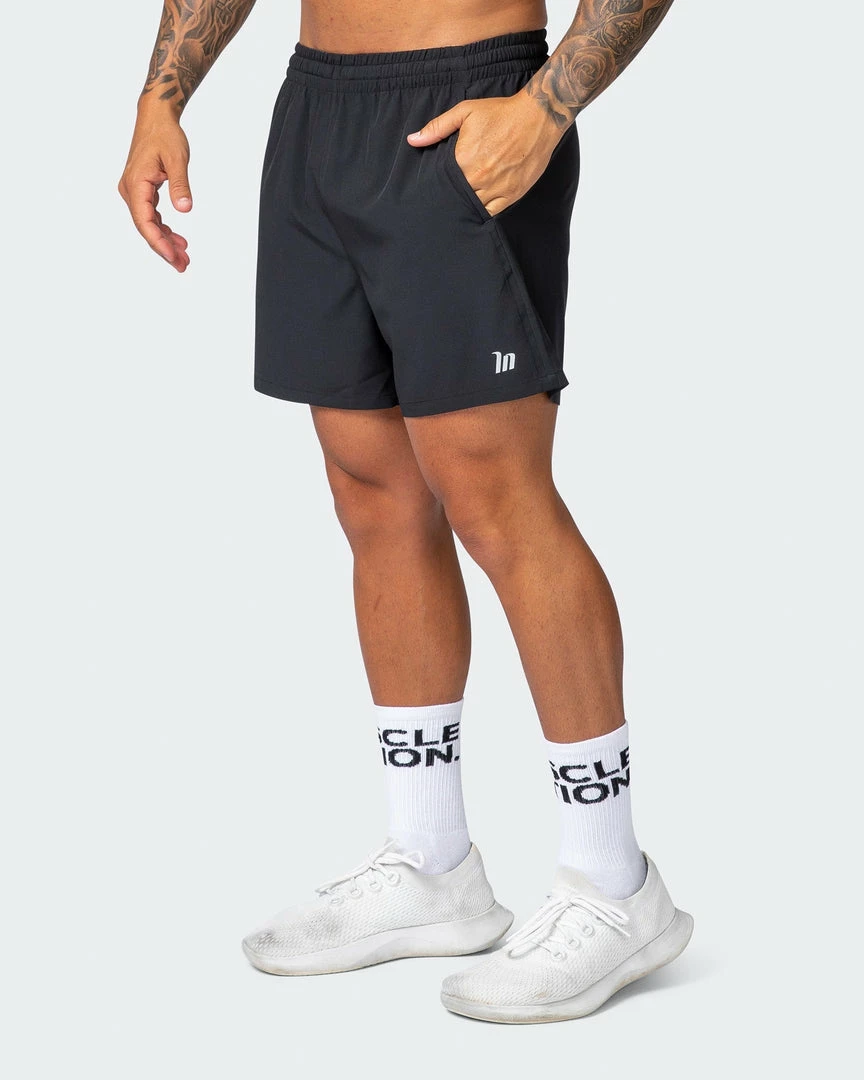 Flash Sale ✨ Muscle Nation New Heights 4" Shorts - Black ✨ 3 Muscle Nation New Heights 4" Shorts - Black