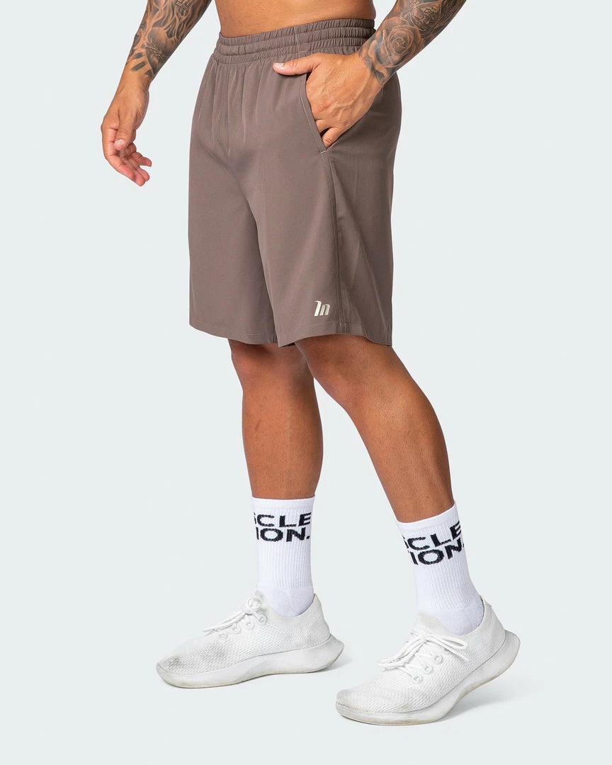 Hot Sale ⌛ Muscle Nation 30% EOFY SALE New Heights 7" Shorts - Dark Taupe 🔥 3 Muscle Nation 30% EOFY SALE New Heights 7" Shorts - Dark Taupe